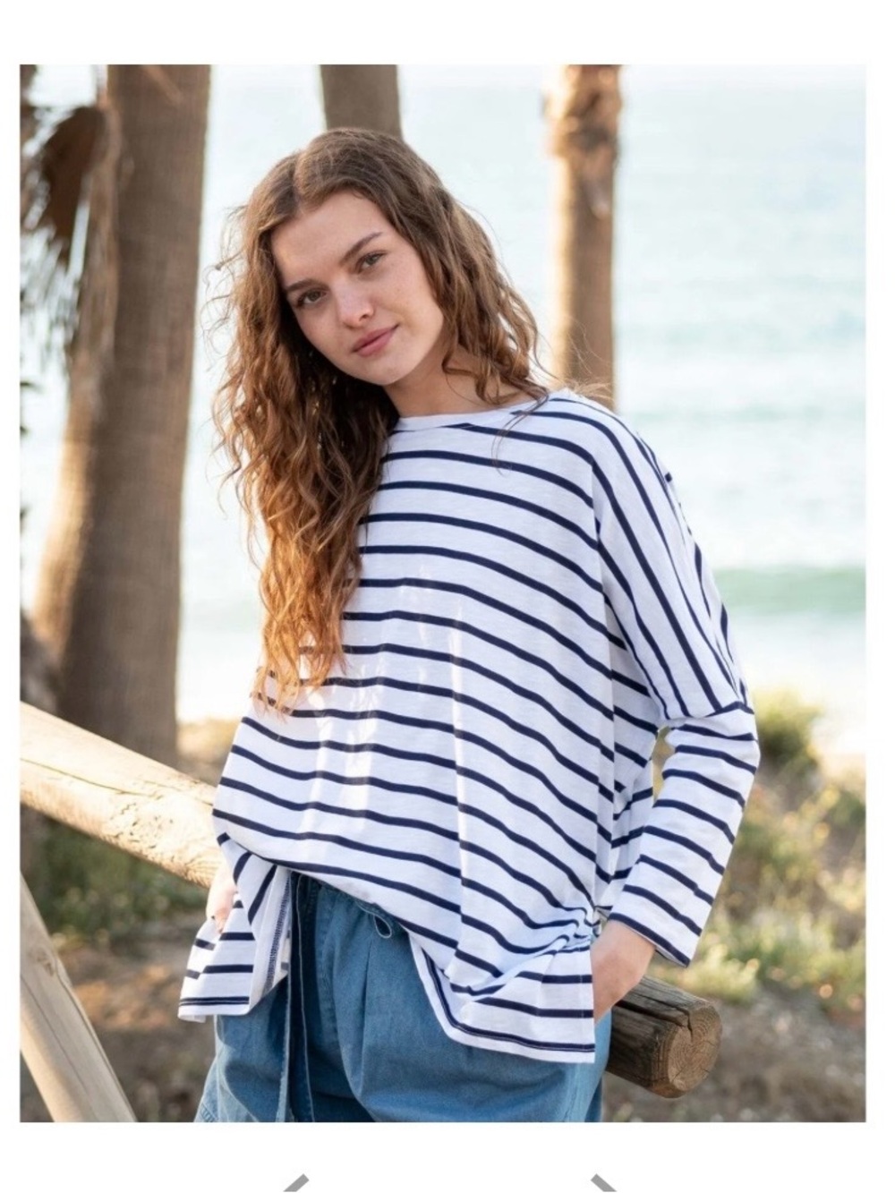 Mersea Catalina Slub Tee 100% Cotton Oversized Coastal Top